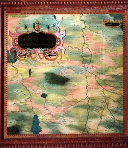 अफ्रीका (नूबिया और मिस्र) स्टेफानो बोन्सिग्नोरी (? -1589) इतालवी कॉस्मोग्राफर और चित्रकार द्वारा बनाया गया नक्शा। 1581 के आसपास। फ्लोरेंस, पलाज्जो वेक्चिओ, साला डेल मप्पामोंडो