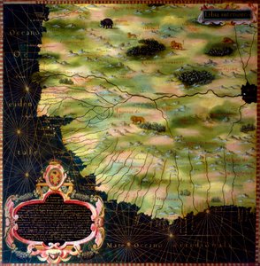 स्टेफानो बोन्सिग्नोरी (बुओन्सिग्नोरी) द्वारा पश्चिमी अफ्रीकी तटों (लीबिया, गिनी, सिएरा लियोन, सेनेगल) का नक्शा (डी। 1589) 1581 भौगोलिक मानचित्र कक्ष के अलमारियाँ की पेंटिंग। पलाज्जो वेक्चिओ, साला डेल मप्पामोंडो फ्लोरेंस