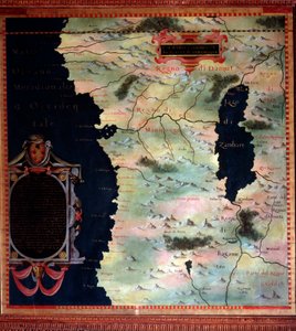 पश्चिम अफ्रीका (कांगो और अंगोला) स्टेफानो बोन्सिग्नोरी (? -1589) इतालवी कॉस्मोग्राफर और चित्रकार द्वारा बनाया गया नक्शा। 1581 के आसपास। फ्लोरेंस, पलाज्जो वेक्चिओ, साला डेल मप्पामोंडो
