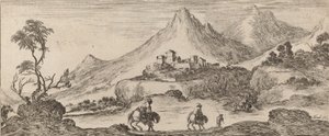 कैसल के साथ लैंडस्केप, 1641। द्वारा स्टेफानो डेला बेला