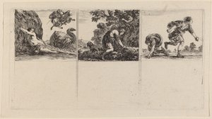 पर्सियस और एंड्रोमेडा, सेफेलस और प्रोक्रिस, हिप्पोमीन और अटलांटस, 1644। द्वारा स्टेफानो डेला बेला