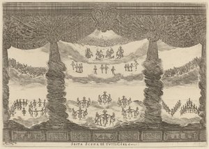 टुट्टो सिएलो का छठा दृश्य, 1637। द्वारा स्टेफानो डेला बेला