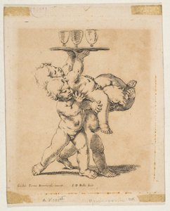 एक ट्रे के साथ तीन बच्चे, ca. 1638. द्वारा स्टेफानो डेला बेला