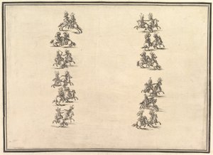 ला गारा डेल स्टैगियोनी, 1652 से चौबीस सवारों ने दो स्तंभों का निर्माण किया। द्वारा स्टेफानो डेला बेला