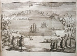 पेट्रोपावलोव्स्क हार्बर का दृश्य, 1755 द्वारा Stepan Petrovich Krasheninnikov