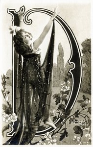 डी: Mlle Roessler, ला बेले एपोक से नर्तकी - पोस्टकार्ड में वर्णमाला द्वारा स्टूडियो रटलिंगर