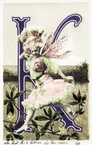 K: जूलियट मेईली, ला बेले एपोक के गायक और कैबरे डांसर - 1897 में "Frou Frou" गीत के निर्माता - पोस्टकार्ड में वर्णमाला द्वारा स्टूडियो रटलिंगर