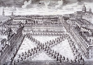 चार्टरहाउस स्क्वायर, फिन्सबरी, लंदन का विहंगम दृश्य, c1750 द्वारा सटन निकोल्स