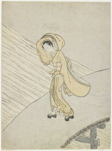 फ़ूजीवाड़ा का टीओटी नो टिका की कविता क्रॉसिंग द सनो, 1765 द्वारा सुज़ुकी हरुनोबु