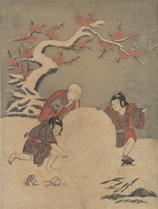 द स्नो बॉल, 1770., 1770। द्वारा सुज़ुकी हरुनोबु