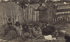 पंहिरो पा, हॉक्स बे, न्यूजीलैंड में, c.1865 (एल्बम प्रिंट) द्वारा हंस और Wrigglesworth