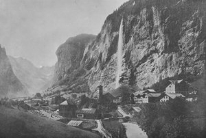 Lauterbrunnen, Cascade du Staubbach (b/w फोटो) द्वारा स्विस फोटोग्राफर
