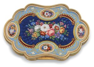 मिस्र के वायसराय अब्बास I के सीमांकित पोर्ट्रेट के साथ गोल्ड बॉक्स, c.1820 (सोना, मीनाकारी और हीरे) द्वारा स्विस स्कूल