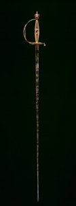 छोटी तलवार, c.1790-1800 (नीले पारभासी तामचीनी के साथ सोना, नक़्क़ाशीदार, नीला और सोने का पानी चढ़ा हुआ स्टील) द्वारा स्विस स्कूल