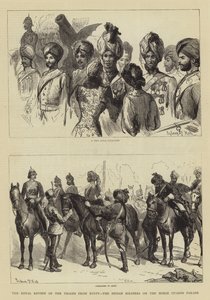 मिस्र से सैनिकों की शाही समीक्षा, हॉर्स गार्ड परेड पर भारतीय सैनिक द्वारा सिडनी प्रायर हॉल