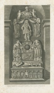 इंटीरियर ऑफ़ पटशूल चर्च - एस्टले की कब्रें: उत्कीर्णन, [c 1799] (प्रिंट)