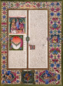 द बुक ऑफ विजडम, बोर्सो डी'एस्ट की बाइबिल के खंड I से, तादेदेव क्रिवेली (1425-1479) और अन्य द्वारा प्रकाशित, लैटिन पांडुलिपि 422-423, फोलियो 286, रेक्टो, चर्मपत्र द्वारा तदेदेव क्रिवल्लि