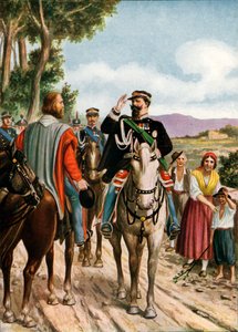 विक्टर इमैनुएल II और गैरीबाल्डी के बीच 1860 में टीनो में ऐतिहासिक बैठक द्वारा टेंक्रेडी स्कार्पेलि