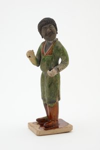 दूल्हा, c.700-750 (लीड-सिलिकेट ग्लेज़ और चित्रित विवरण के साथ मिट्टी के बरतन)