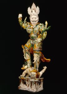 लोकपाल (स्वर्गीय अभिभावक), 8 वीं शताब्दी की शुरुआत (तीन रंग के साथ मिट्टी के बर्तन)