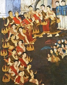 युवा लड़कियों का समूह द्वारा थाई स्कूल