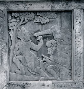 रामाकीन (रामायण) को दर्शाती राहत की एक श्रृंखला द्वारा Thai School