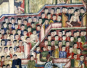 Wiharn Laikarn, episode from Jataka Sang Thong (fresco) द्वारा थाई स्कूल
