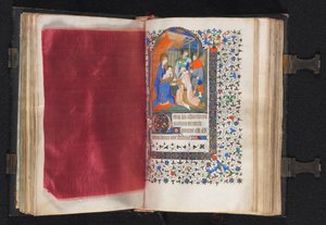 बुक ऑफ आवर्स यूज ऑफ पेरिस: फोल। 66v, डेकोरेटेड बॉर्डर, c. 1420.