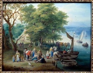 मछली पकड़ने से वापस। थियोबॉल्ड मिचौ द्वारा चित्रकारी (1676 - 1765)