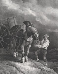 1822 में नोज बैग से गाड़ी के घोड़े को दूध पिलाने वाला लड़का। द्वारा थियोडोर गेरिकौल्ट