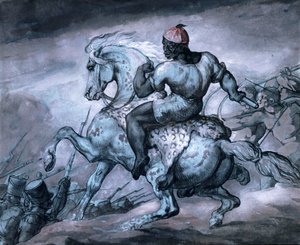 औपनिवेशिक युद्ध से दृश्य: एक पालने वाले घोड़े पर एक काला द्वारा थियोडोर गेरिकौल्ट