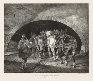 लाइफ एंड स्टोन से विभिन्न विषय: एडेल्फी व्हार्फ में प्रवेश, 1821। द्वारा थियोडोर गेरिकौल्ट