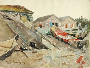 कैनो के ऊपर सुखाने वाली कंबल, सीए। 1890-1914। द्वारा थिओडोर जे रिचर्डसन