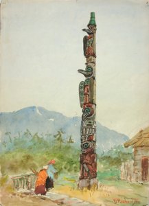 द रेवेन टोटेम पोल, सीए। 1880-1914।