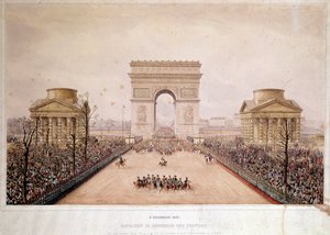 फ्रांसीसी सम्राट नेपोलियन III (1808-1873) ने 2/12/1852 को पेरिस में प्रवेश किया। थियोडोर जंग द्वारा जल रंग (1803-1865)