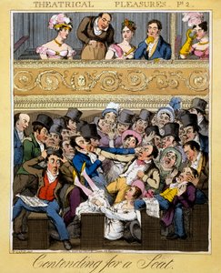 सीट के लिए भाग लेना, &39;नाट्य सुख&39; से प्लेट 2, 1827 (हाथ से बने उत्कीर्णन)
