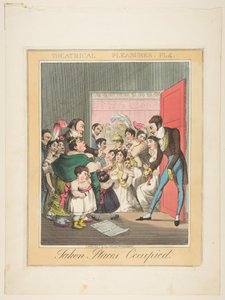 नाटकीय सुख, प्लेट 4: स्थानों पर कब्जा कर लिया, सीए। 1835। द्वारा थियोडोर लेन