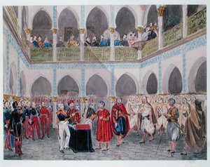 काउंट बर्ट्रेंड क्लॉसेल (1772-1842) 1835 (कागज पर जल रंग) द्वारा अल्जीयर्स की खाड़ी का निवेश