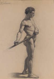 पुरुष चित्र का अध्ययन, 1875 द्वारा थियोडोर रॉबिन्सन