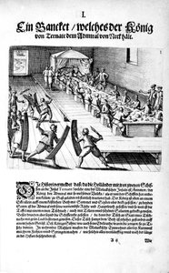 राजा के साथ भोज, 1606 द्वारा थियोडोर डी ब्राय