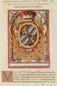 आर्म्स का कोट, &39;यूएसए टर्टिया पारस&39; से, 1592 (रंगीन उत्कीर्णन) द्वारा थियोडोर डी ब्राय