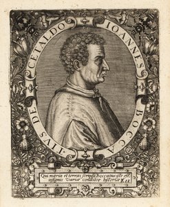 Giovanni Boccaccio, इतालवी लेखक। द्वारा थियोडोर डी ब्राय