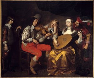 1650 (नीदरलैंड) में एक संगीत कार्यक्रम। वैन थुलडेन द्वारा पेंटिंग (1606-1669) ईसी। फ्लेम। द्वारा थियोडोर वैन थुलडेन