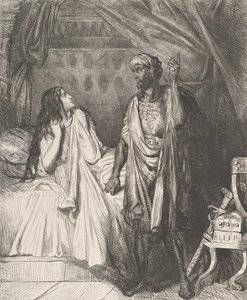 क्या आपने आज रात प्रार्थना की है, डेडेस्मोना: ओथेलो एक्ट 5 से प्लेट 12, ..., 1844 में उत्कीर्ण, 1900 में पुनर्मुद्रित। द्वारा थियोडोर चेसियारौ