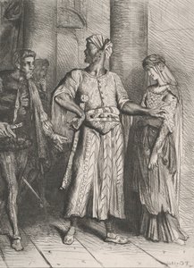 ऑनेस्ट इयागो, माई डेसडेमोना मस्ट आई डोव टू यू: ओथेल से प्लेट 4..., 1844 में उत्कीर्ण, 1900 में पुनर्मुद्रित। द्वारा थियोडोर चेसियारौ