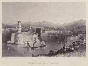 मार्सिले के बंदरगाह में प्रवेश (उत्कीर्णन) द्वारा थॉमस (बाद) अलोम