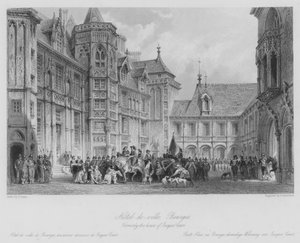 Hotel-de-ville, Bourges, पूर्व में Jacques Coeur (उत्कीर्णन) का घर द्वारा थॉमस (बाद) अलोम