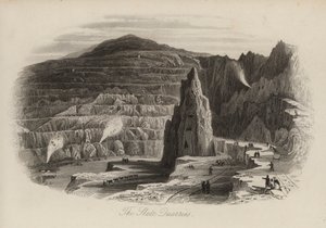 स्लेट खदान, बेथेस्डा, उत्तरी वेल्स (उत्कीर्णन) द्वारा थॉमस (बाद) अलोम