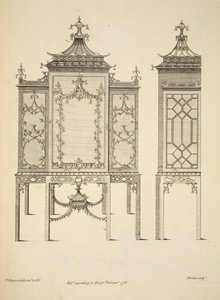 एक चीन मामले के लिए डिजाइन, पब। 1753 (उत्कीर्णन) द्वारा थॉमस (बाद में) चिप्पेंडेल