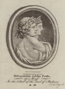 Heliogabalus, रोमन सम्राट, और महारानी जूलिया पाउला (उत्कीर्णन) द्वारा थॉमस (बाद) वॉर्लिज